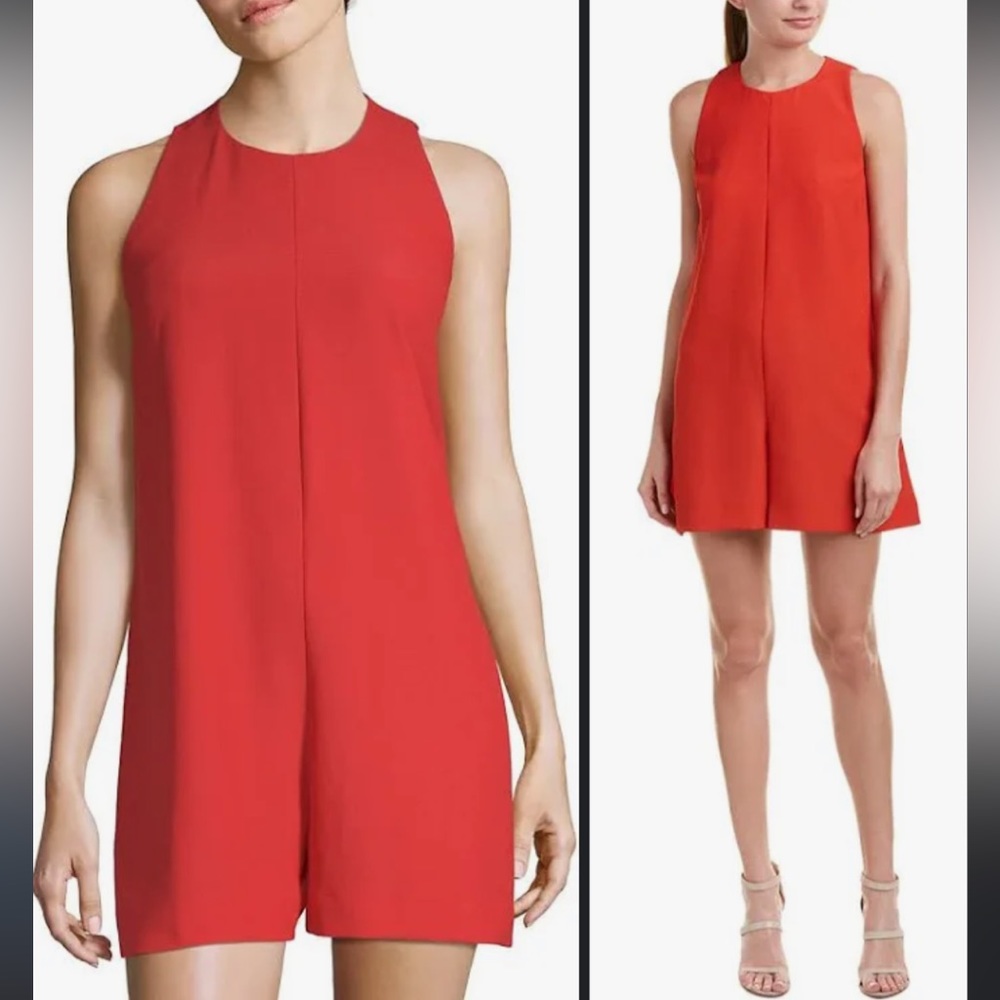 French Connection Evening Dew Sleeveless Romper Red Size 4